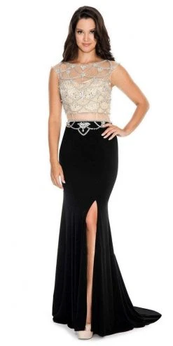 Decode 1.8 - 184060 Dazzling Illusion Cage Embellished Evening Dress