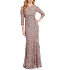 Formal Gowns Decode 1.8 - 184138 Long Sleeves Lace Evening Gown