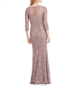 Formal Gowns Decode 1.8 - 184138 Long Sleeves Lace Evening Gown