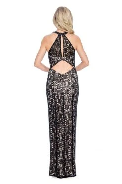 Decode 1.8 - 184400 Sequined Halter Dress With Back Cutouts Formal Gowns