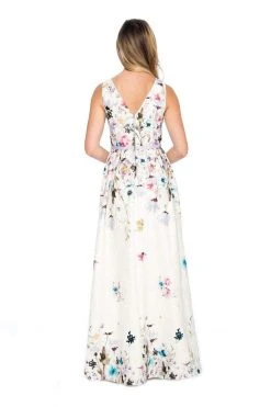Decode 1.8 - 184552 French Floral Printed A-Line Long Dress