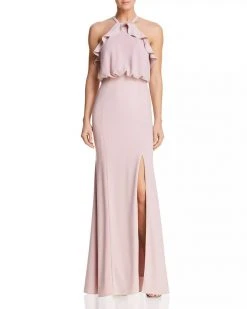 Decode 1.8 - 184609 Tiered Flounce Long Halter Dress