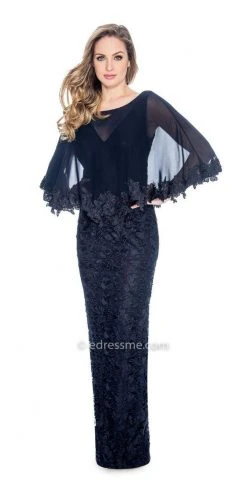 Formal Gowns Decode 1.8 - 184667 Floral Lace Embroidered Column Dress