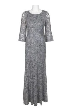 Formal Gowns Decode 1.8 - 184672 Lace Embroidered Bell Sleeve Trumpet Dress