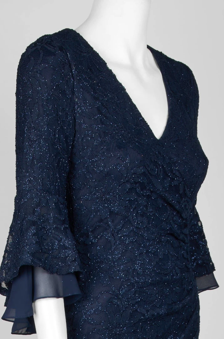 Decode 1.8 - 184758 Bell Sleeve Glitter Lace Faux Surplice Gown 5 Decode 1.8 - 184758 Bell Sleeve Glitter Lace Faux Surplice Gown