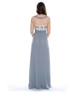 Formal Gowns Decode 1.8 - Bejeweled Illusion Neckline Dress 182781