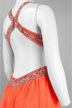 Formal Gowns Decode 1.8 - Bejeweled Strapped Cutout Back Evening Gown 182277