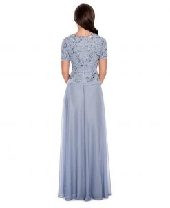 Decode 1.8 - Embellished Short Sleeve Gown 182820 11 Decode 1.8 - Embellished Short Sleeve Gown 182820
