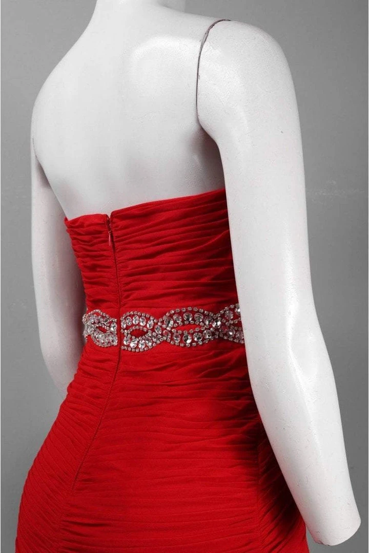 Decode 1.8 - Jeweled Waist High Low Sweetheart Dress 182487 Formal Gowns 5 Decode 1.8 - Jeweled Waist High Low Sweetheart Dress 182487 Formal Gowns