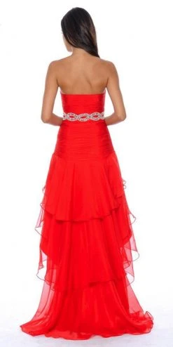 Decode 1.8 - Jeweled Waist High Low Sweetheart Dress 182487 Formal Gowns 6 Decode 1.8 - Jeweled Waist High Low Sweetheart Dress 182487 Formal Gowns