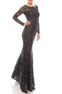 Formal Gowns Decode 1.8 - Off-Shoulder Lace Mermaid Gown 183916 - 2 Pcs Charcoal In Sizes 2 And 6 Available 9 Formal Gowns Decode 1.8 - Off-Shoulder Lace Mermaid Gown 183916 - 2 Pcs Charcoal In Sizes 2 And 6 Available