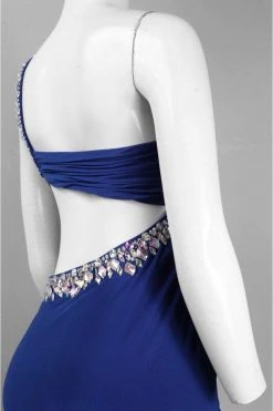 Decode 1.8 - Rhinestone Embellished One Shoulder Strap Gown 182507 Formal Gowns