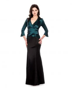 Mother Of The Bride Decode 1.8 - V Neck Quarter Length Sleeves Long Dress 183781