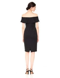 Donna Morgan - D5416M Jacquard Off-Shoulder Sheath Dress Cocktail Dresses