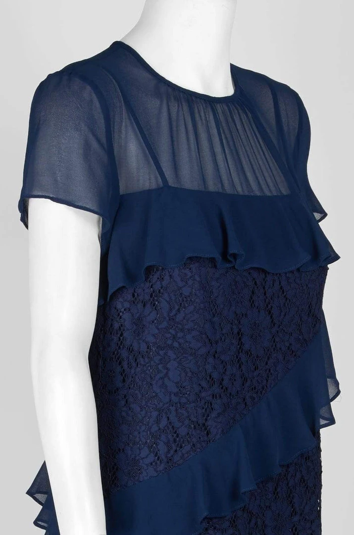 Donna Morgan - D5578M Floral Lace Ruffled Sheath Dress 7 Donna Morgan - D5578M Floral Lace Ruffled Sheath Dress