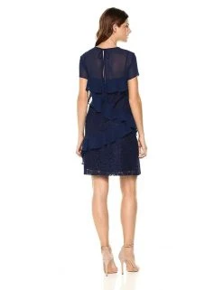 Donna Morgan - D5578M Floral Lace Ruffled Sheath Dress 8 Donna Morgan - D5578M Floral Lace Ruffled Sheath Dress
