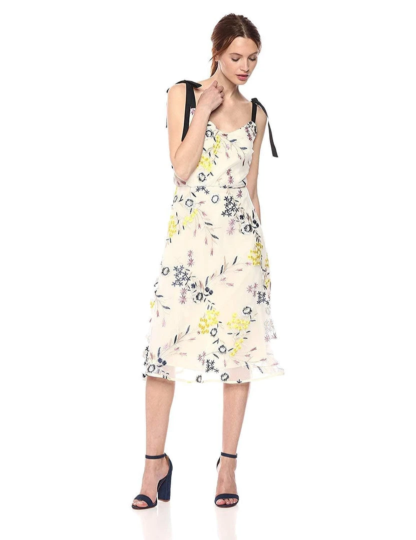 Cocktail Dresses Donna Morgan - D5845M Embroidered V-neck A-line Dress 3 Cocktail Dresses Donna Morgan - D5845M Embroidered V-neck A-line Dress