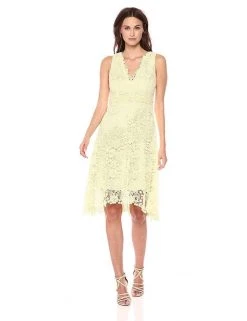 Cocktail Dresses Donna Morgan - D5970M V Neck Sleeveless Floral Crochet Lace Dress