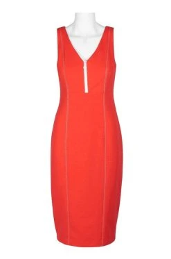 Cocktail Dresses Donna Morgan - D6010M V-neck Stretch Crepe Sheath Dress 9 Cocktail Dresses Donna Morgan - D6010M V-neck Stretch Crepe Sheath Dress