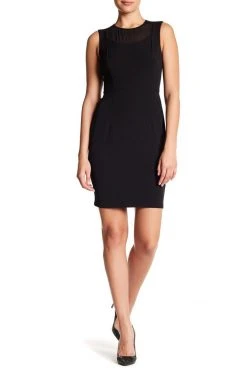 Donna Morgan - D9019M Illusion Crepe Sheath Dress