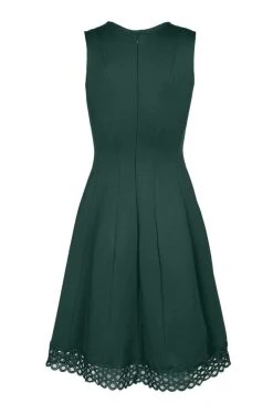 Cocktail Dresses Donna Ricco - DR50487 V Neck Sleeveless Cocktail Dress With Lace Hem