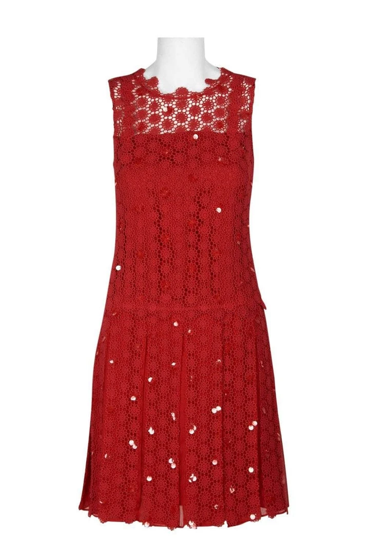 Cocktail Dresses Elie Tahari - E41VA607 Embellished Crochet A-line Dress 5 Cocktail Dresses Elie Tahari - E41VA607 Embellished Crochet A-line Dress