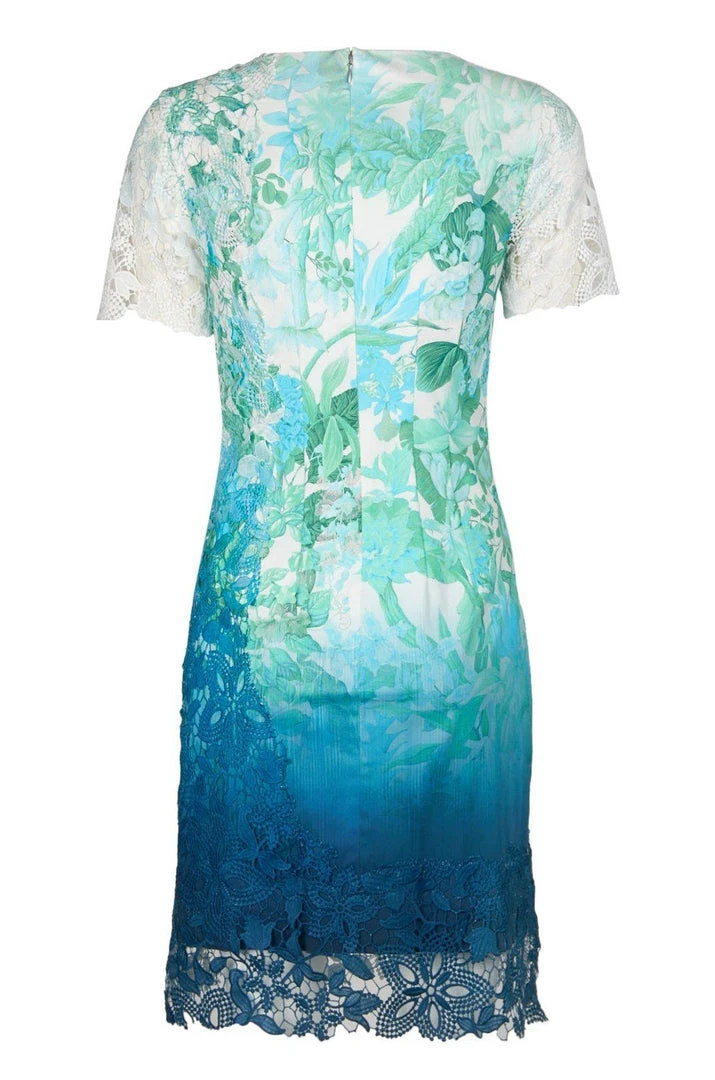 Elie Tahari - E507P607 Floral Lace Jewel Neck Sheath Dress 6 Elie Tahari - E507P607 Floral Lace Jewel Neck Sheath Dress