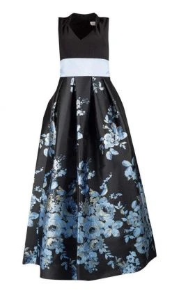 Formal Gowns Eliza J Evening - EJ8M8380 Two Tone Floral Printed A-line Dress