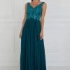 Elizabeth K - Bead Embroidered A-Line Evening Gown GL1567 - 1 Pc Teal In Size S Available 2 Elizabeth K - Bead Embroidered A-Line Evening Gown GL1567 - 1 Pc Teal In Size S Available