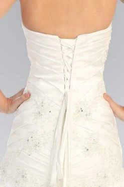 Elizabeth K Bridal - GL1032 Strapless Floral Appliqued Trumpet Wedding Gown 10 Elizabeth K Bridal - GL1032 Strapless Floral Appliqued Trumpet Wedding Gown