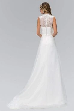 Formal Gowns Elizabeth K Bridal - GL1416 Sleeveless Fringed Lace Bodice A-Line Wedding Gown 6 Formal Gowns Elizabeth K Bridal - GL1416 Sleeveless Fringed Lace Bodice A-Line Wedding Gown