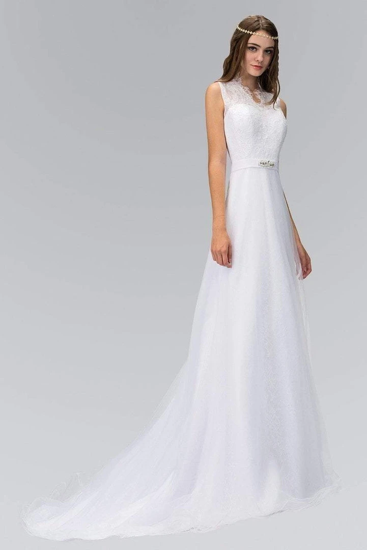 Formal Gowns Elizabeth K Bridal - GL1416 Sleeveless Fringed Lace Bodice A-Line Wedding Gown 5 Formal Gowns Elizabeth K Bridal - GL1416 Sleeveless Fringed Lace Bodice A-Line Wedding Gown