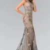 Elizabeth K Embroidered Floral Long Dress GL2269 - 1 Pc Black In Size XS Available Formal Gowns