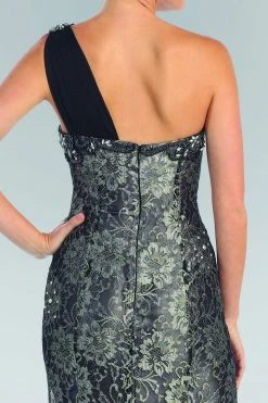 Elizabeth K - GL1000 One Shoulder Lace Dress With Chiffon Overlay Formal Gowns 15 Elizabeth K - GL1000 One Shoulder Lace Dress With Chiffon Overlay Formal Gowns