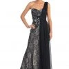 Elizabeth K - GL1000 One Shoulder Lace Dress With Chiffon Overlay Formal Gowns