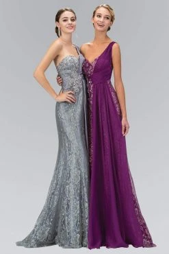 Elizabeth K - GL1000 One Shoulder Lace Dress With Chiffon Overlay Formal Gowns 16 Elizabeth K - GL1000 One Shoulder Lace Dress With Chiffon Overlay Formal Gowns