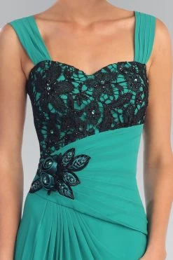 Formal Gowns Elizabeth K - GL1004 Lace Embellished Sweetheart Chiffon Dress