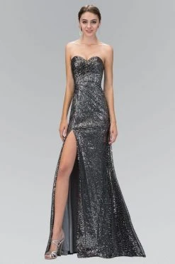 Elizabeth K - GL1012 Strapless Long Dress With Slit