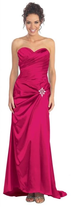 Elizabeth K - GL1019 Spliced Ruching Charmeuse Gown Formal Gowns