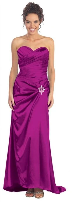Elizabeth K - GL1019 Spliced Ruching Charmeuse Gown Formal Gowns