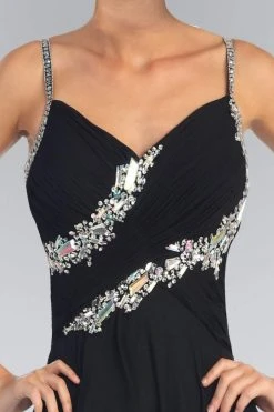 Elizabeth K - GL1031 Bejeweled Ruched Sweetheart Chiffon Dress Formal Gowns