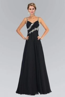 Elizabeth K - GL1031 Bejeweled Ruched Sweetheart Chiffon Dress Formal Gowns
