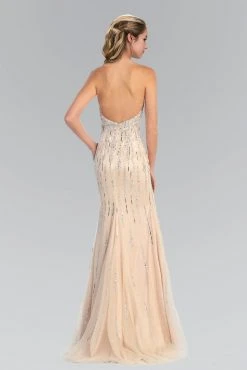 Elizabeth K - GL1043 V-Neck Long Dress With Slit Formal Gowns