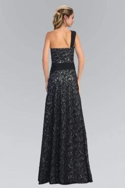 Elizabeth K - GL1049 Sequined One Shoulder Strap Sweetheart Dress Formal Gowns