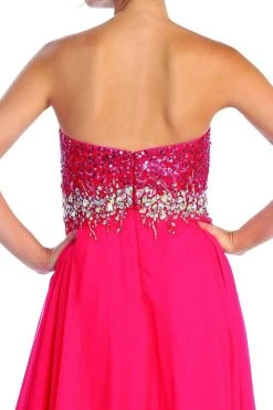 Elizabeth K - GL1060 Sequined Strapless Chiffon High-Low Gown Formal Gowns 13 Elizabeth K - GL1060 Sequined Strapless Chiffon High-Low Gown Formal Gowns