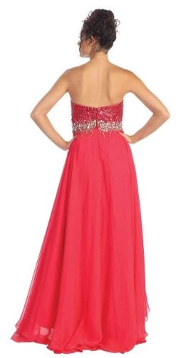 Elizabeth K - GL1060 Sequined Strapless Chiffon High-Low Gown Formal Gowns 11 Elizabeth K - GL1060 Sequined Strapless Chiffon High-Low Gown Formal Gowns
