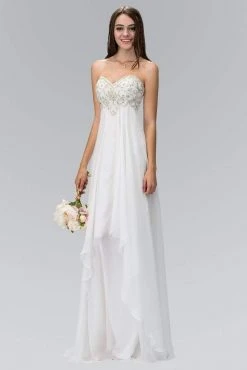 Formal Gowns Elizabeth K - GL1061 Medallion Accented Sweetheart Chiffon Gown 11 Formal Gowns Elizabeth K - GL1061 Medallion Accented Sweetheart Chiffon Gown