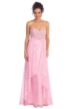 Formal Gowns Elizabeth K - GL1061 Medallion Accented Sweetheart Chiffon Gown 12 Formal Gowns Elizabeth K - GL1061 Medallion Accented Sweetheart Chiffon Gown