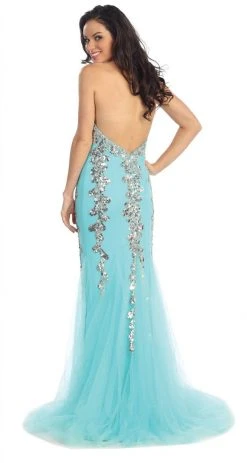 Formal Gowns Elizabeth K - GL1067 Strapless Sequin Accented Trumpet Gown