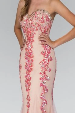 Formal Gowns Elizabeth K - GL1067 Strapless Sequin Accented Trumpet Gown